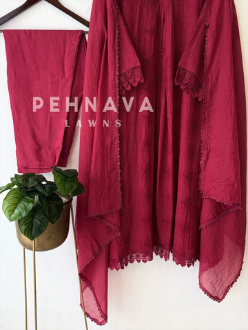 Chanderi Embroidered Suit-17461