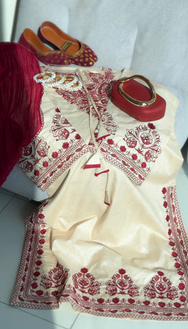 Embroiza Pakistani Modern Two Piece Suit-Beige