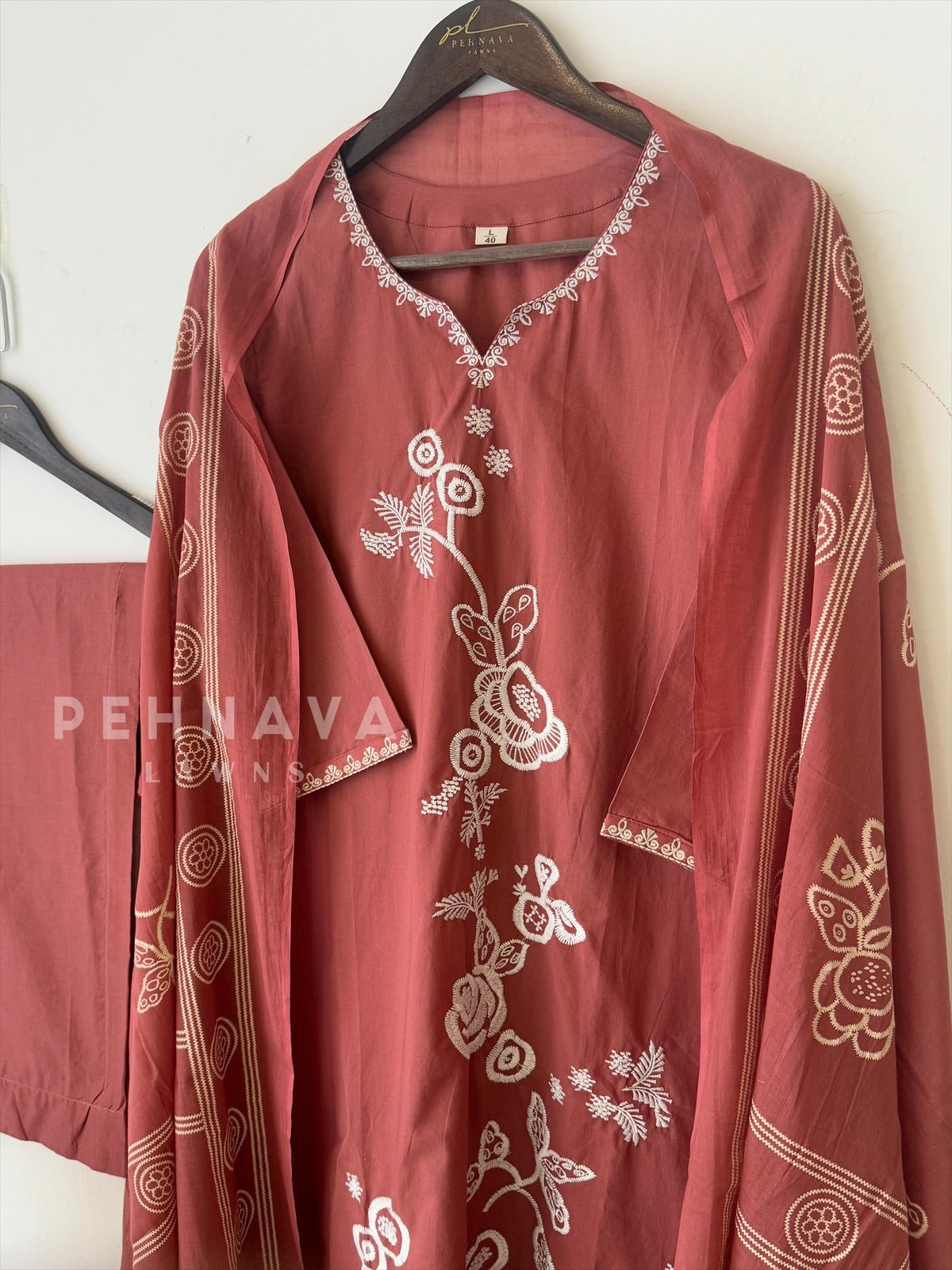 Cotton Embroidered Suit-3029 - Pehnava Lawns