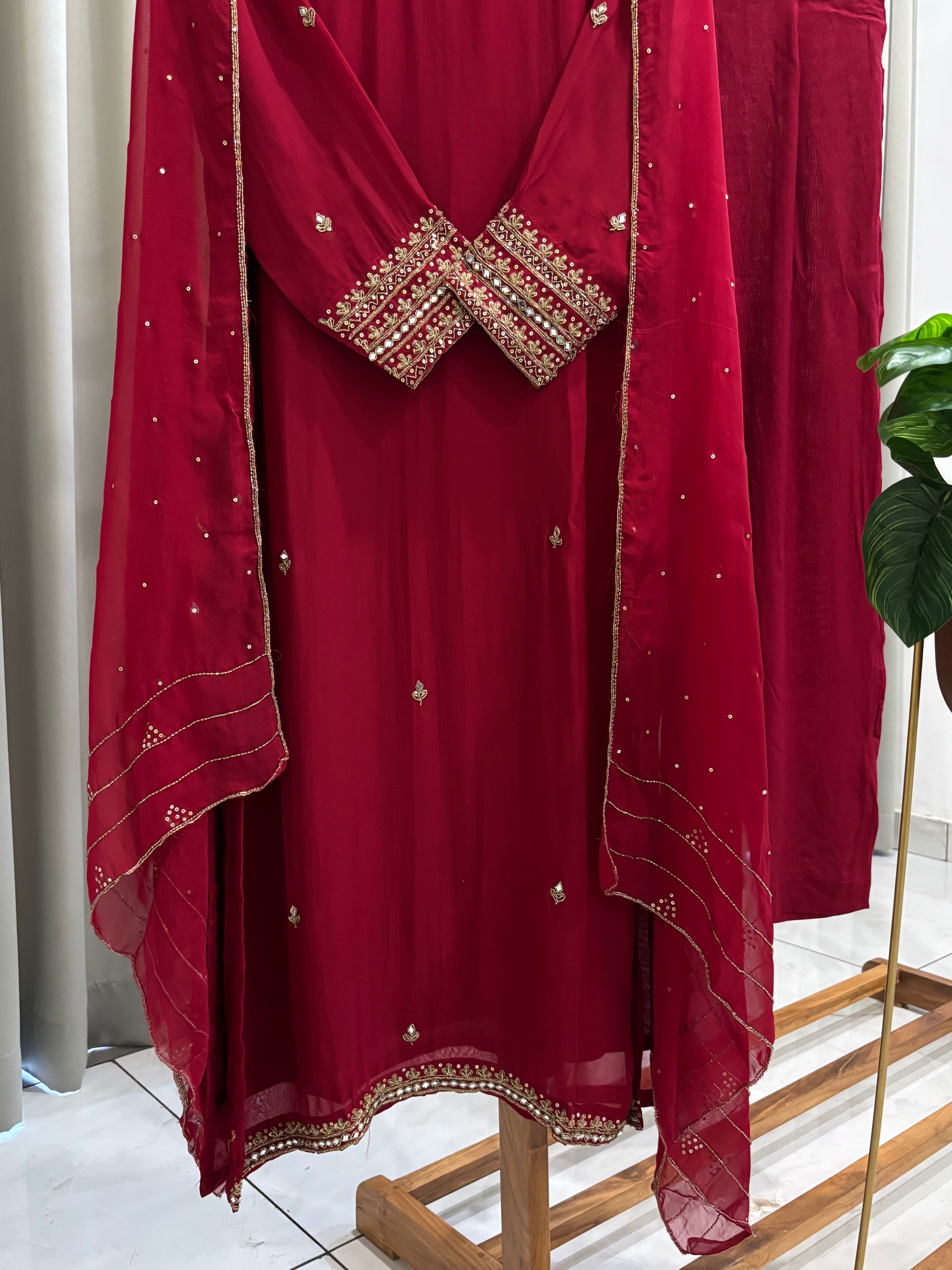 Premium Handworked Soft Organza Suit