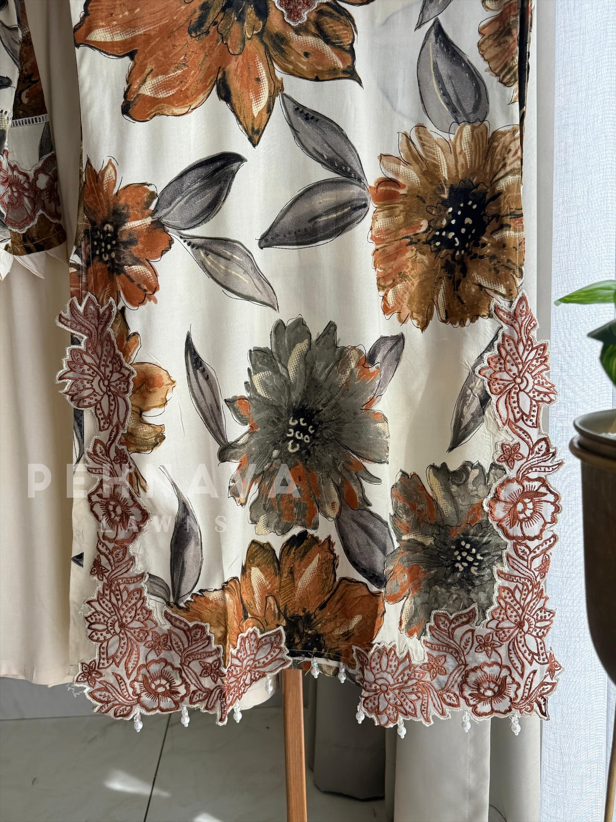 Floral Embroidery Kurtha set