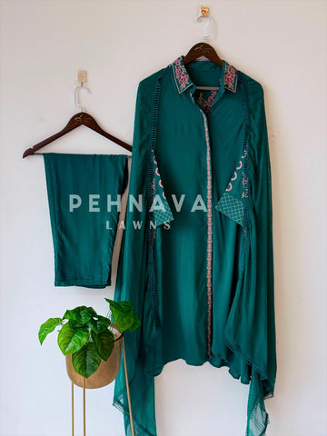 Muslin Embroidered Ensemble D010