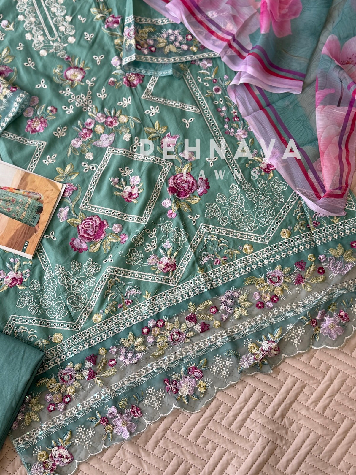 Embroidered Semi Stitched Suit-4171