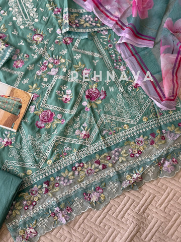 Embroidered Semi Stitched Suit-4171