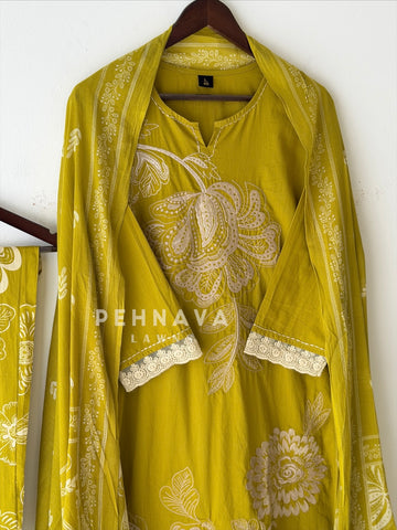 Floral Embroidered Cotton Suit Set 2599