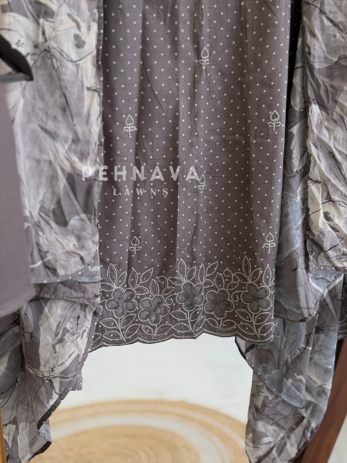 Floral Embroidered Unstitched Suit