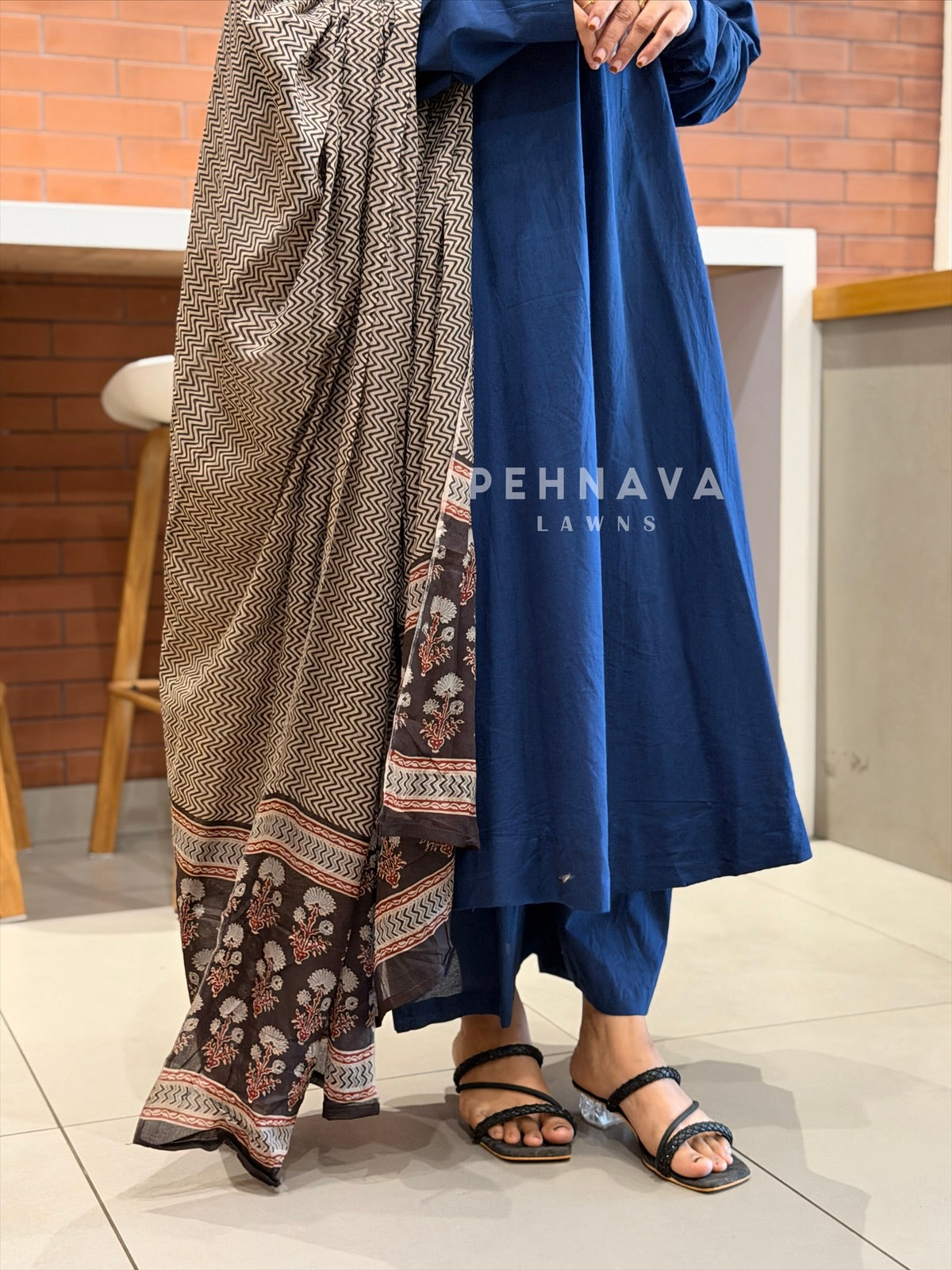Cotton Suit With Printed Dupatta