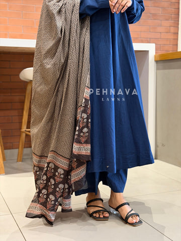 Cotton Suit With Printed Dupatta