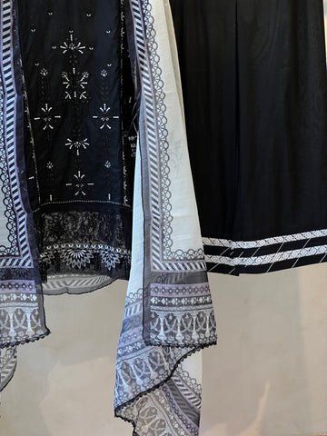 Azzal luxurious stitched embroidered suit - SABLE