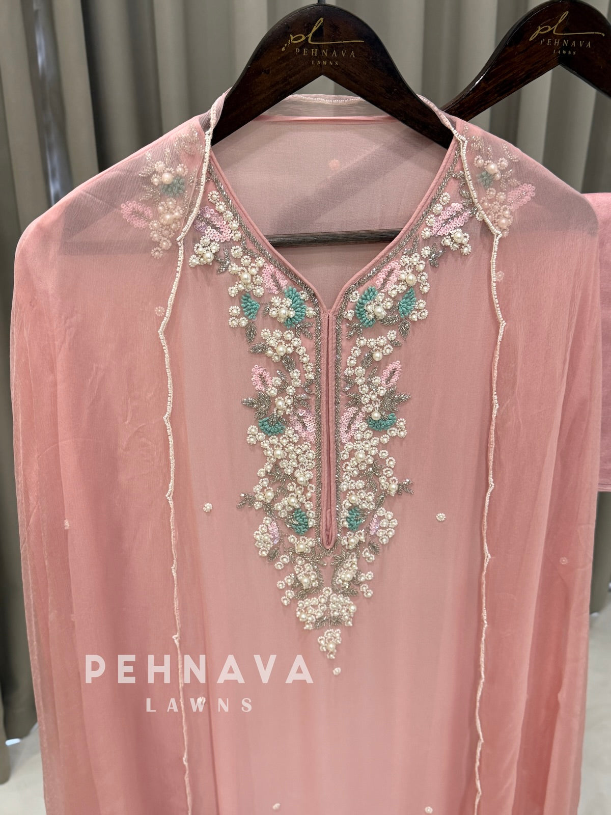 Premium Chiffon Handwork Semi-Stitched Suit