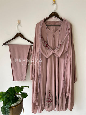Crinkled Rayon Anarkali-6098