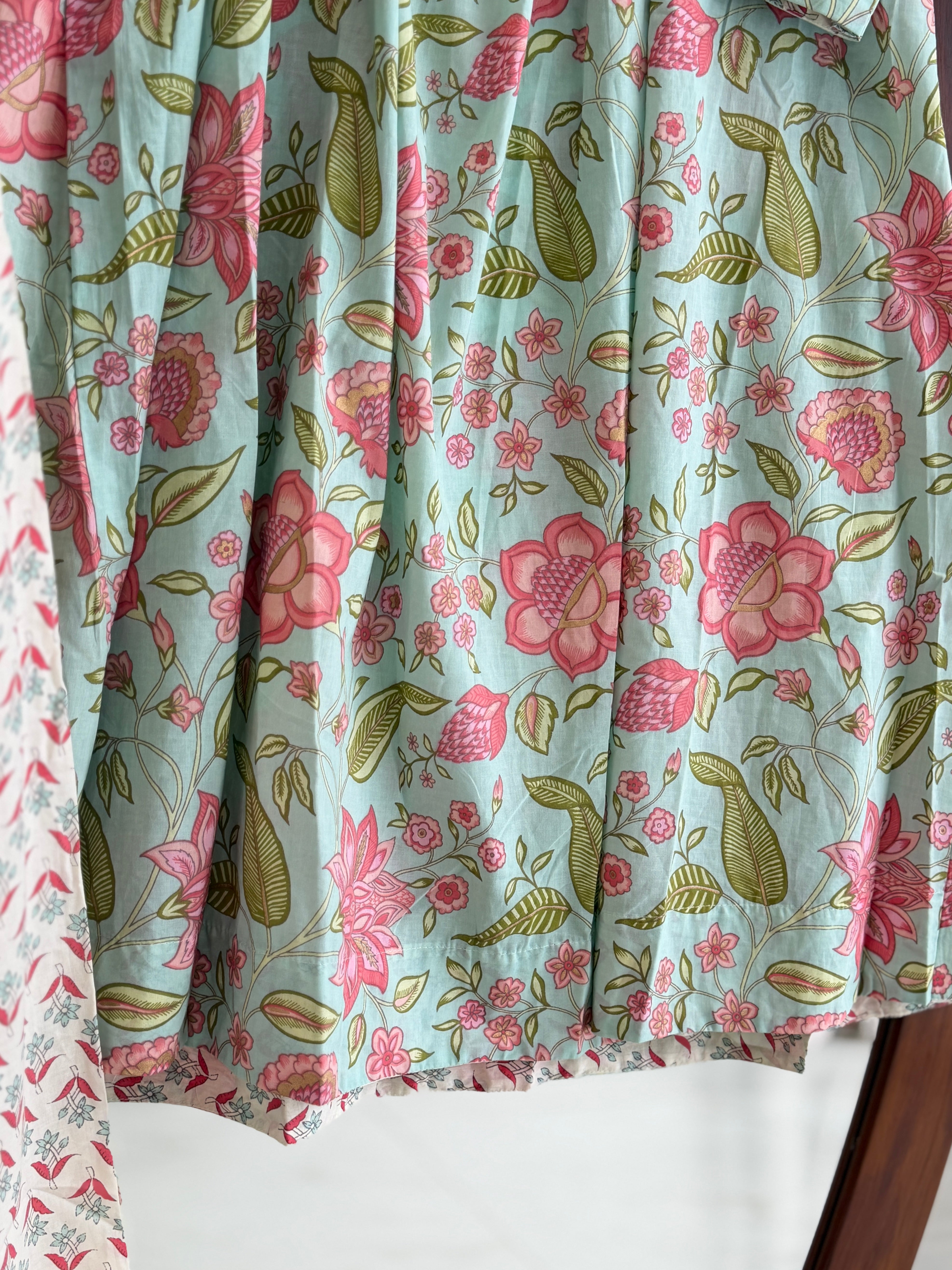 Halter Neck Pleated Printed Suit Set