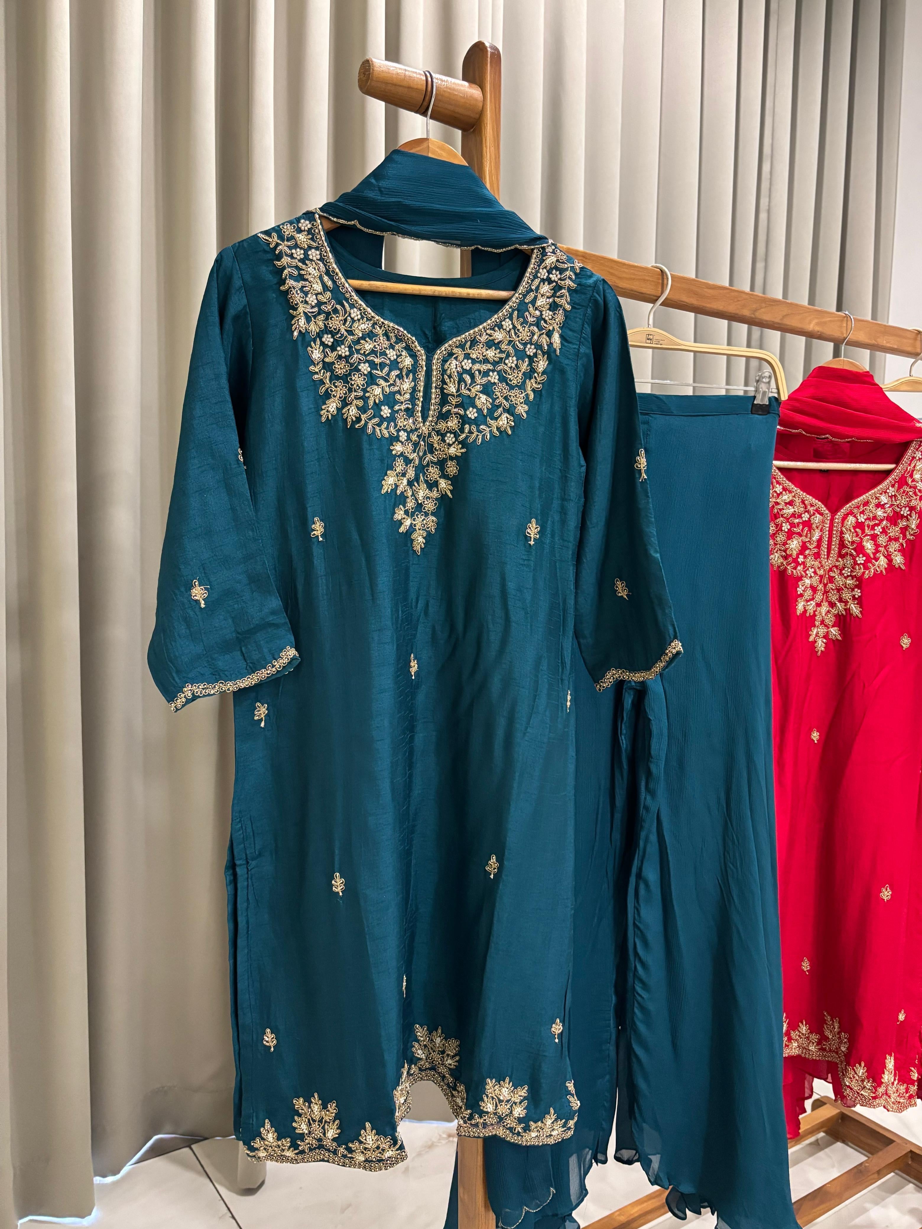 Premium Partywear with Golden Embroidery
