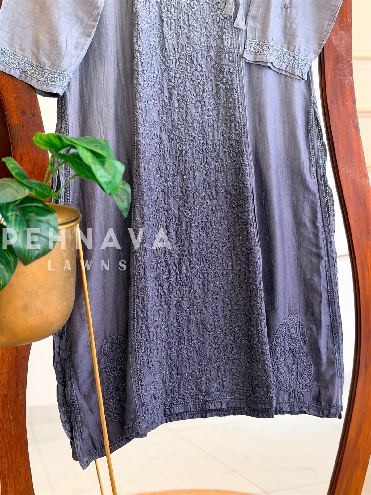 Multi-shade Chikankari Embroidered Ensemble