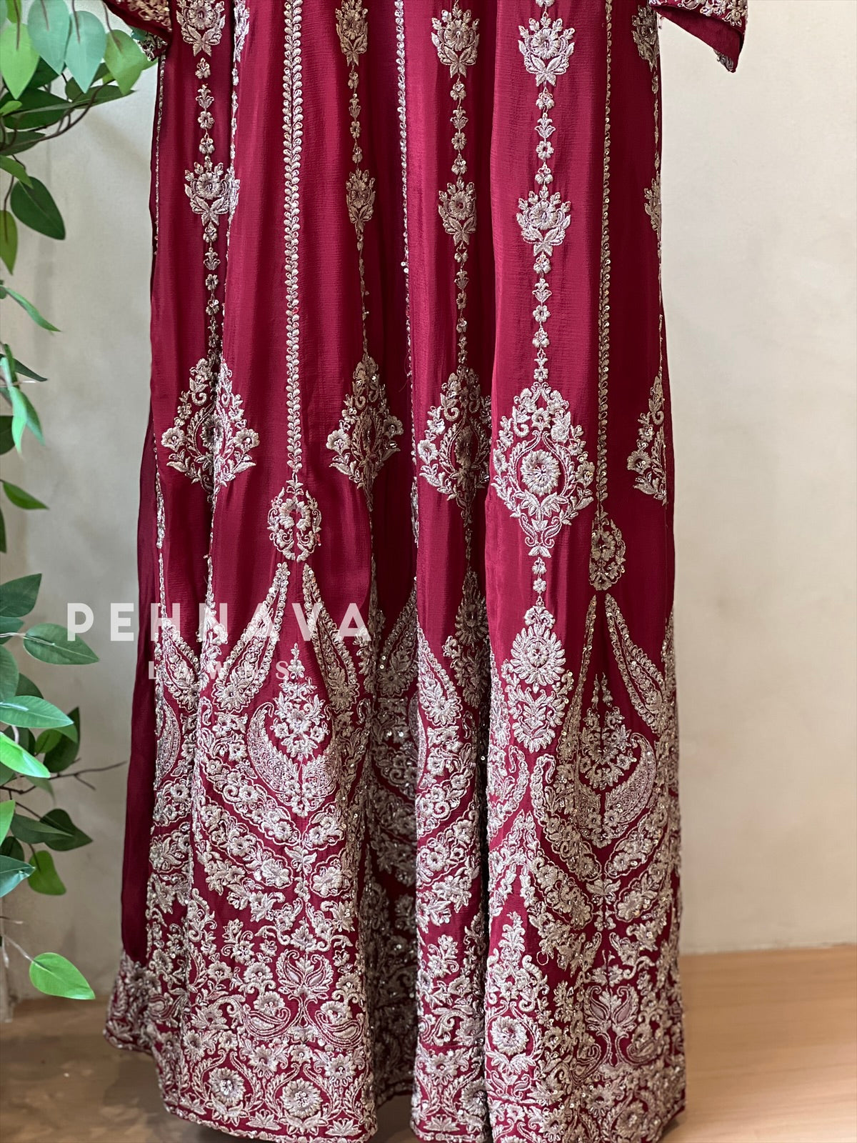 Handworked two piece anarkali set