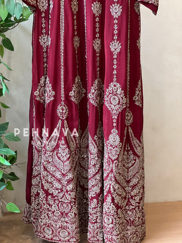 Handworked two piece anarkali set