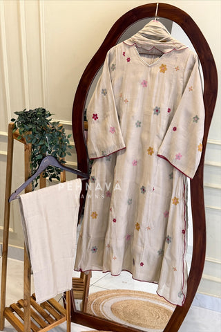Floral Embroidered Three Piece Set