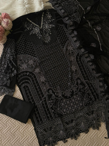 Semistitched Party wear Chiffon Suit-197