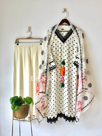Rayon Polka Dot Printed Suit LRC 324
