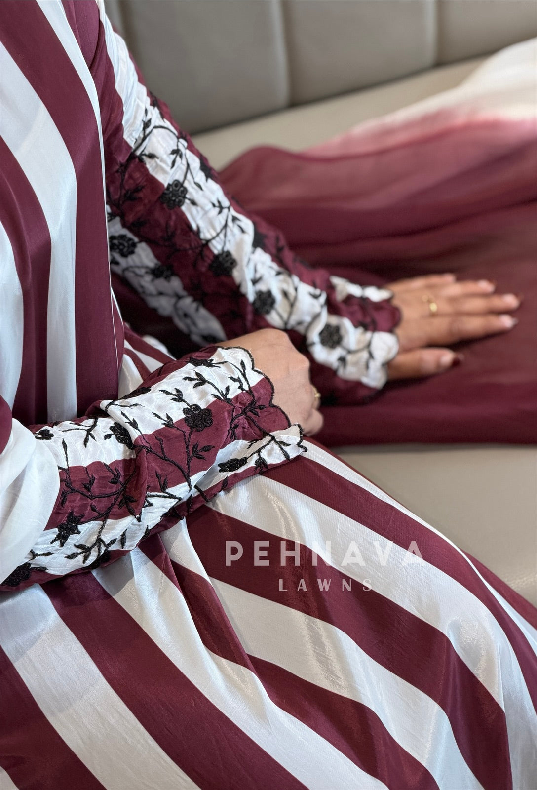 Embroidered Crepe Suit Set