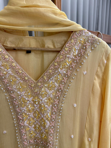 Chinnon ready to wear suit with Neck detailings