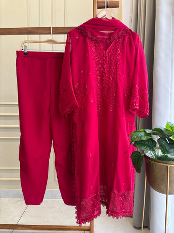 Georgette Red Party wear Dress