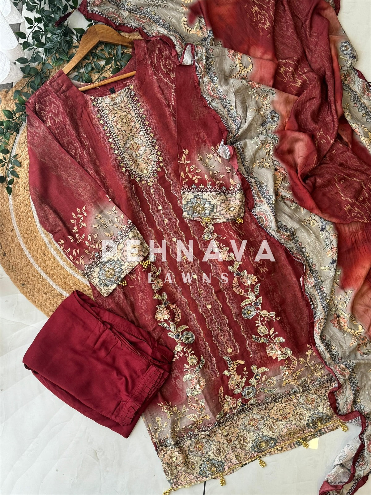 New Premium Party Wear Muslin Suit - Pehnava Lawns