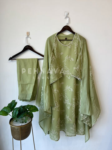 Elegant floral Embroidered  Suit-12818