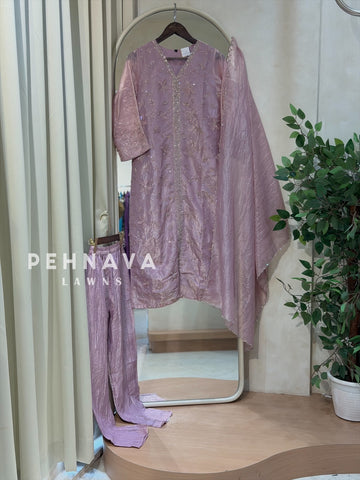 Crinkle Tissue Organza Three Piece Suit