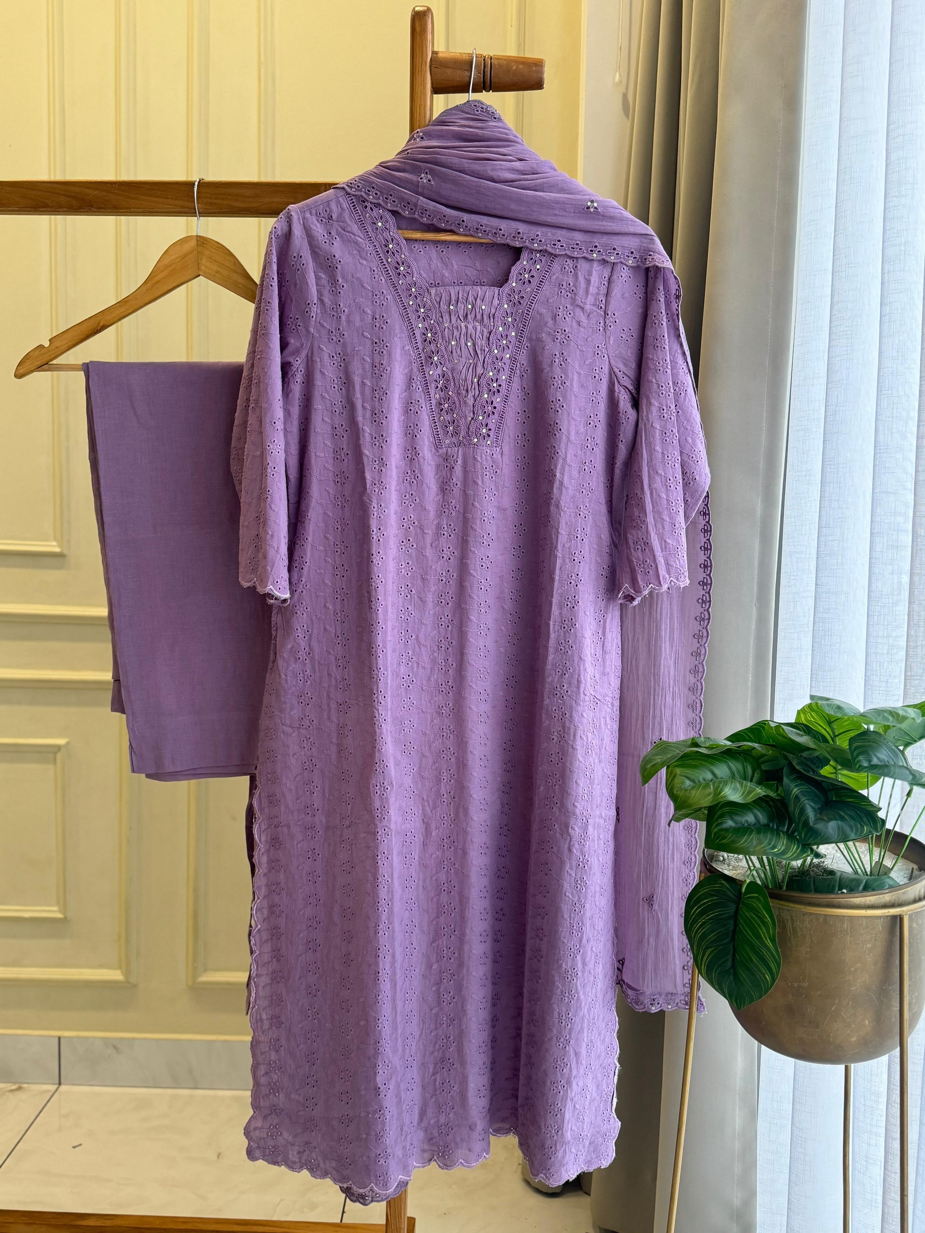Pure Mul-Cotton Hakoba Embroidered Suit - Pehnava Lawns