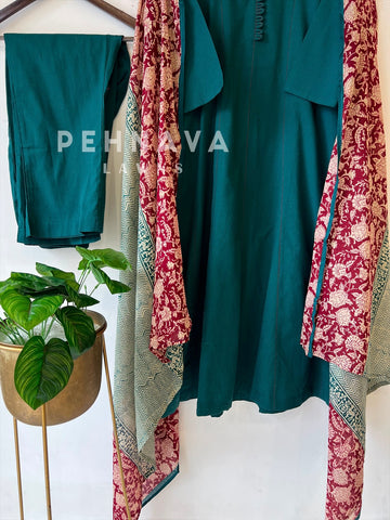 Front Panel Kurta Set with Dupatta
