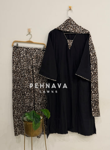 Minimal Animal Printed Three Piece Suit