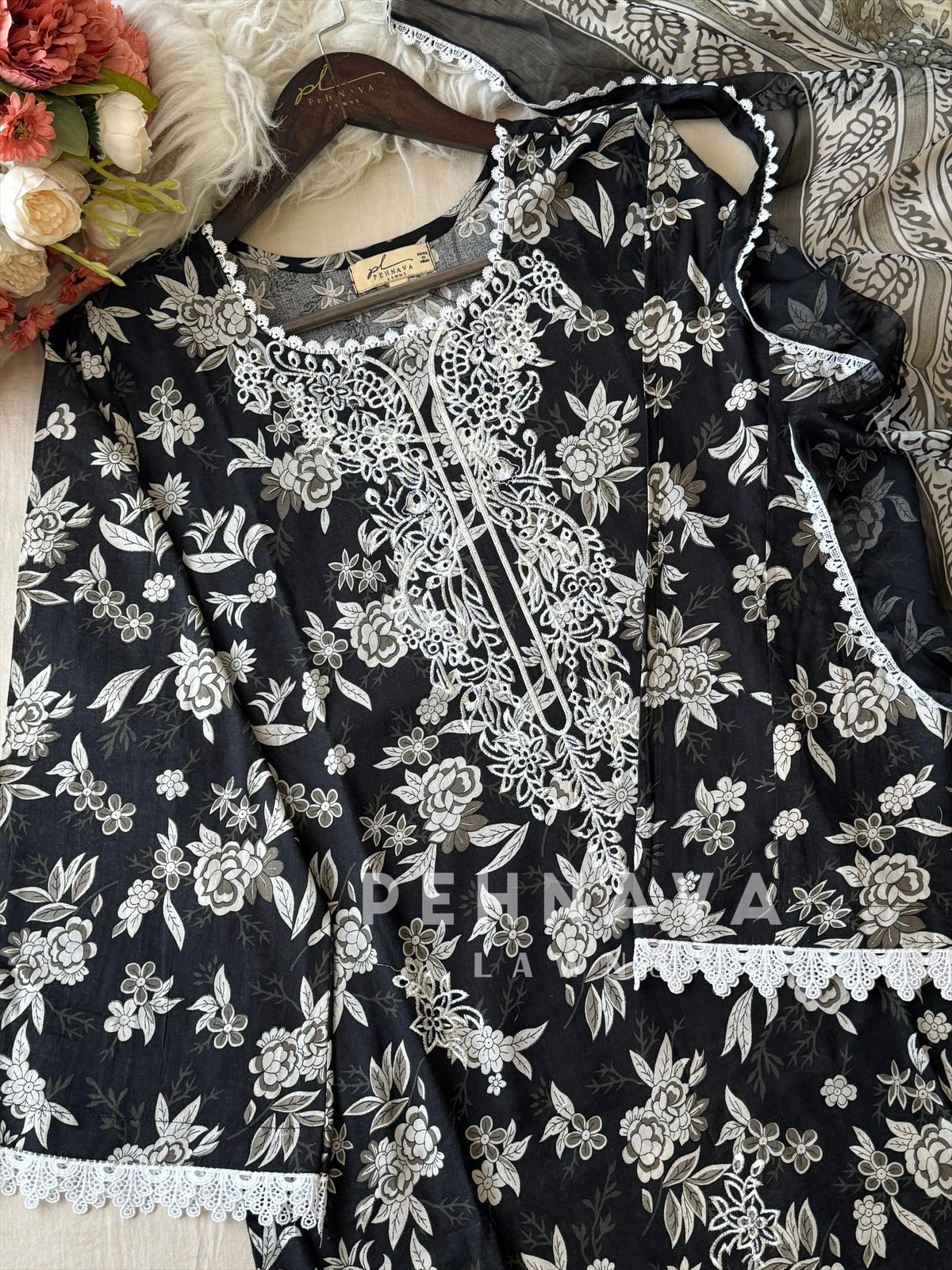 Black & White Cotton Ensemble-AZ-1405