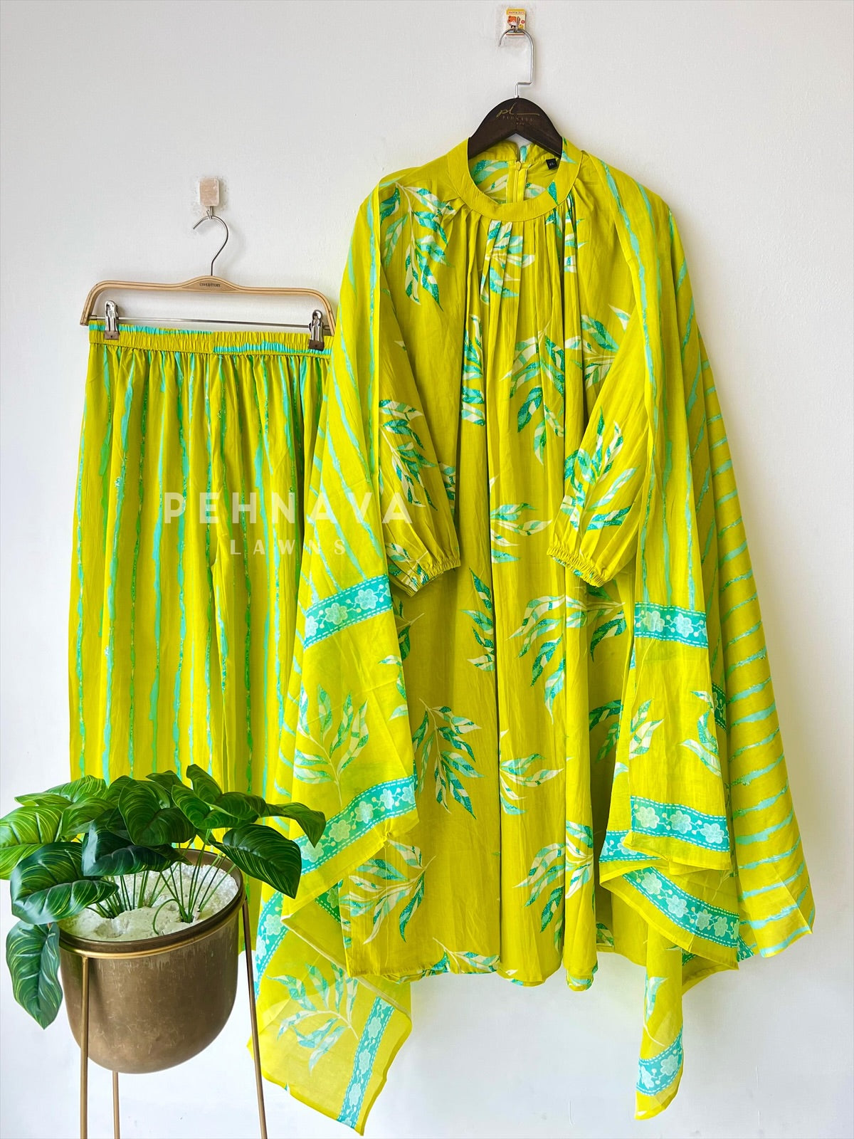 Cotton Suit-Plazzo with Dupatta