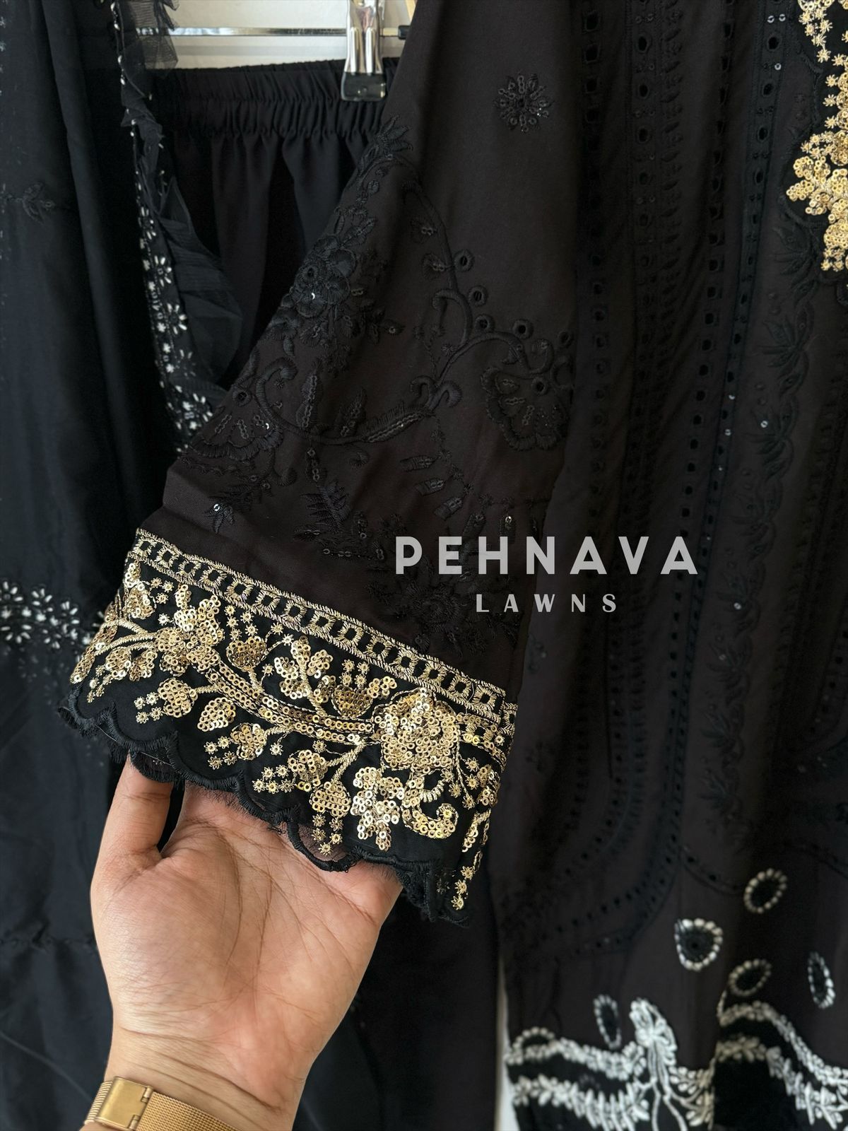 Heavy Embroidered Designer Stylish Tunic-Black