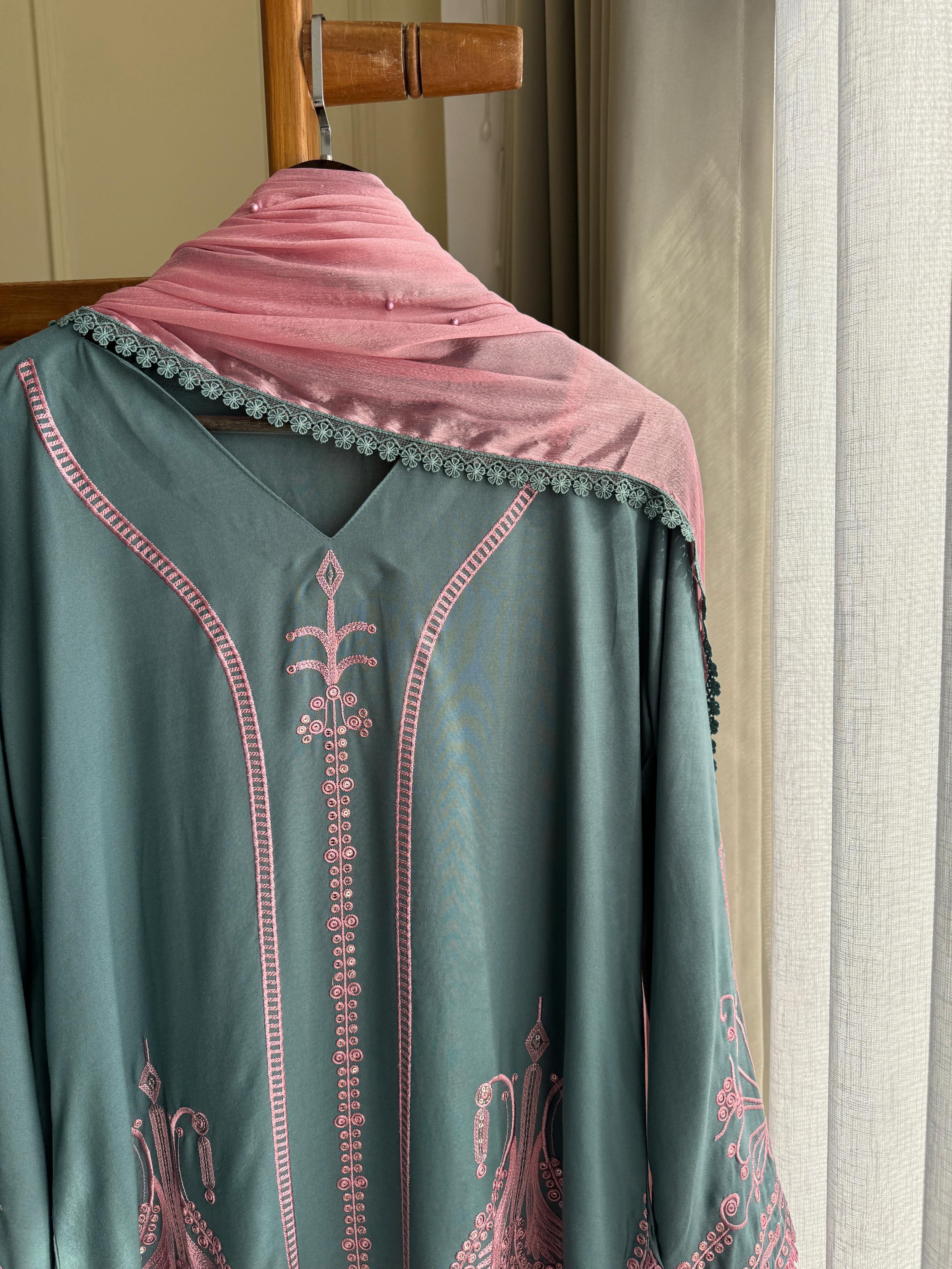 New Blue&Green Trendy Farshi Salwar-209 - Pehnava Lawns