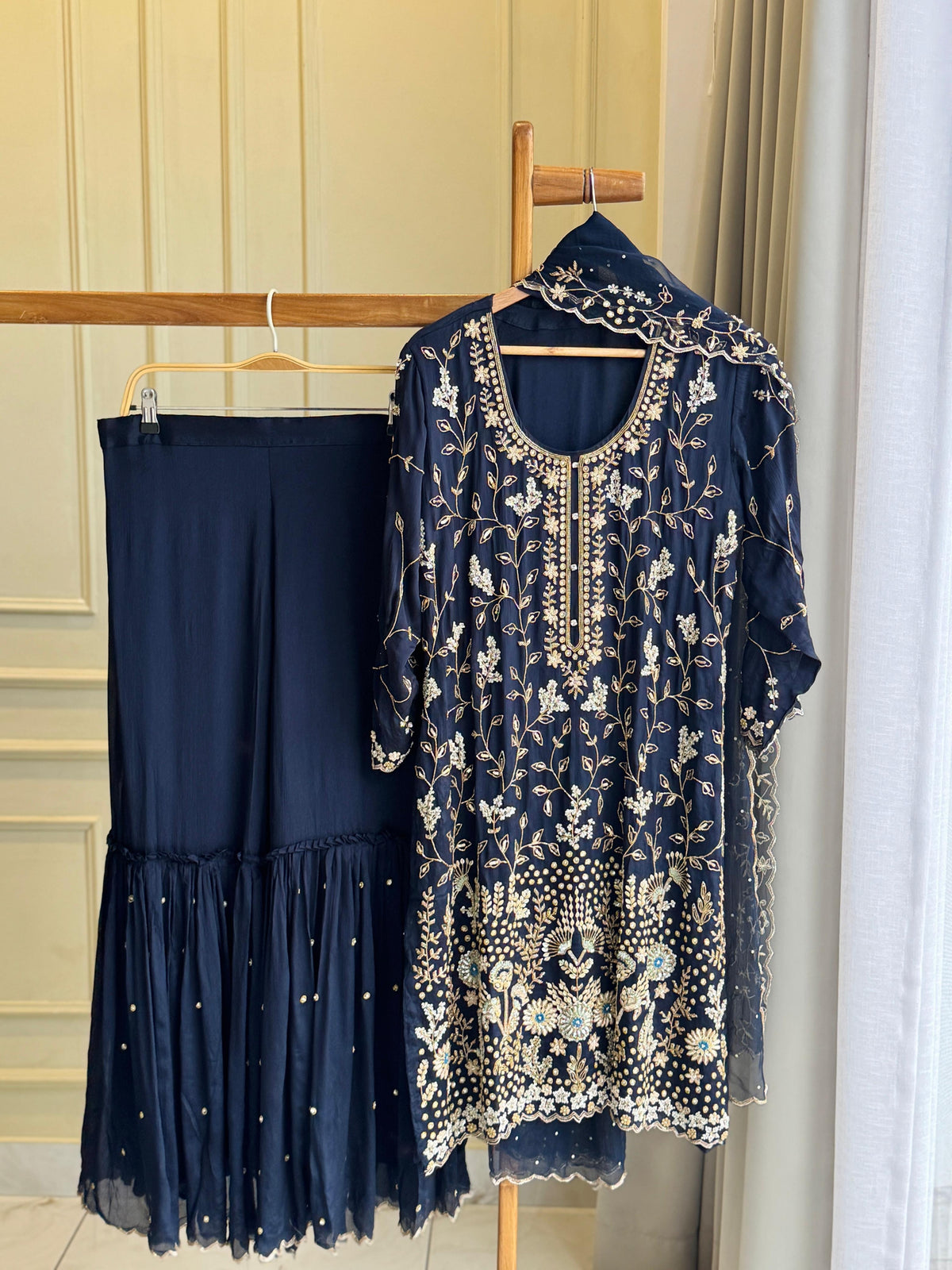 Pure chinnon  hand worked suit-10491