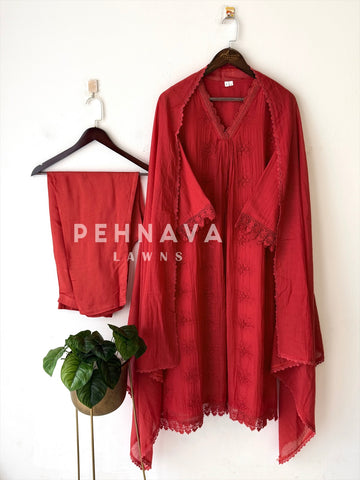 Chanderi Embroidered Suit-17461