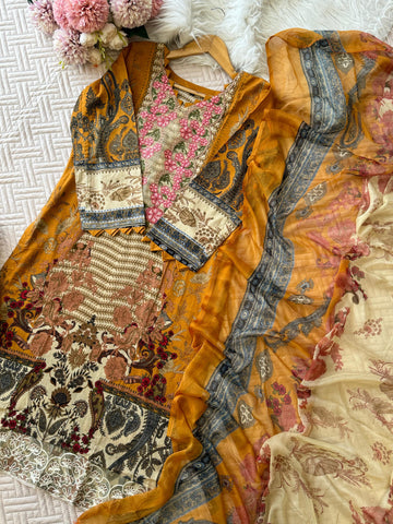 Vibrant Yellow Floral Salwar-1099