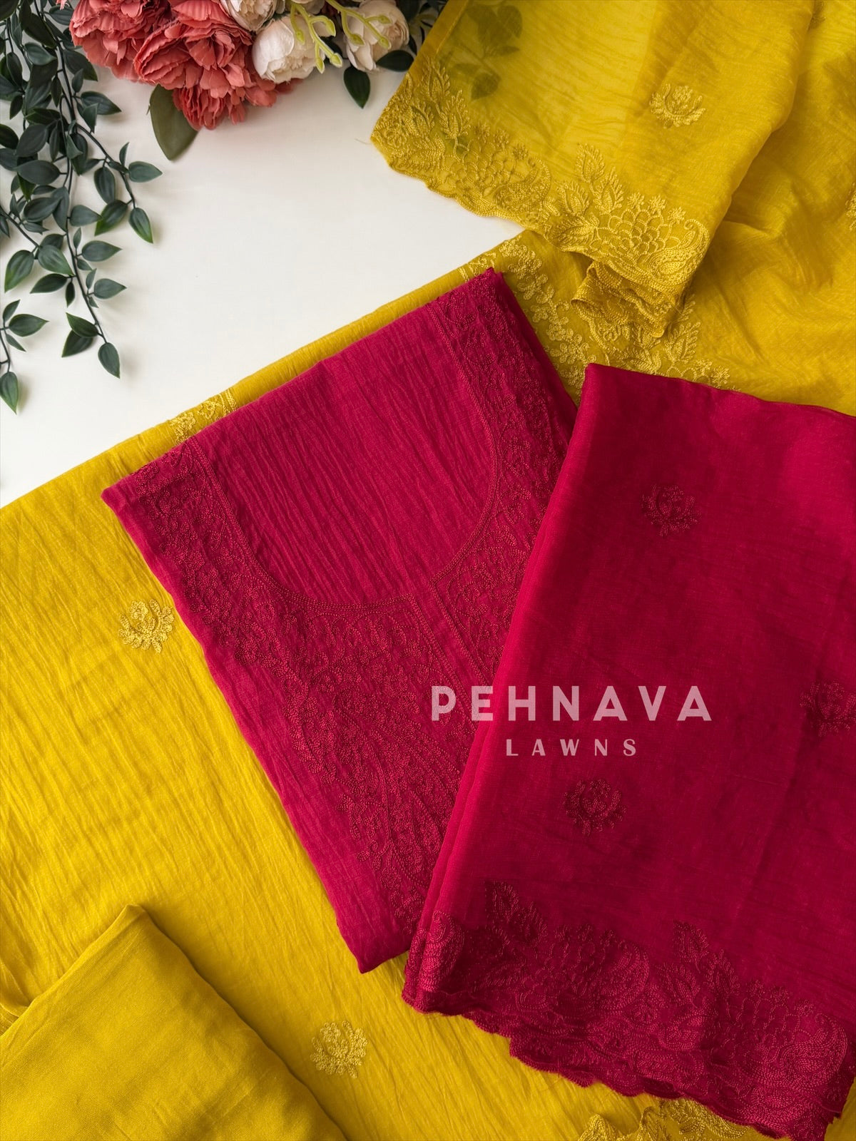 Chanderi Embroidered Unstitched Suit 791D4
