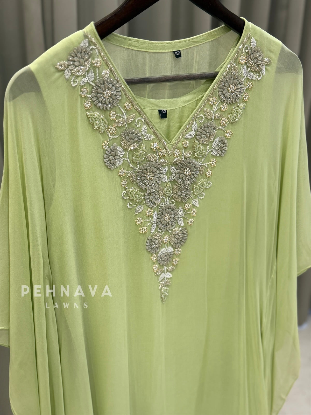 Pearl Embroidered Kaftan Set