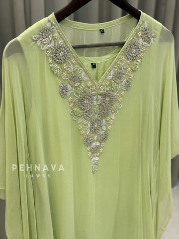 Pearl Embroidered Kaftan Set