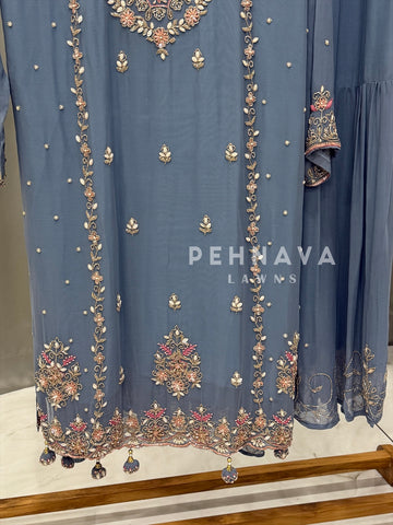 Premium Handworked Chiffon Suit-4326