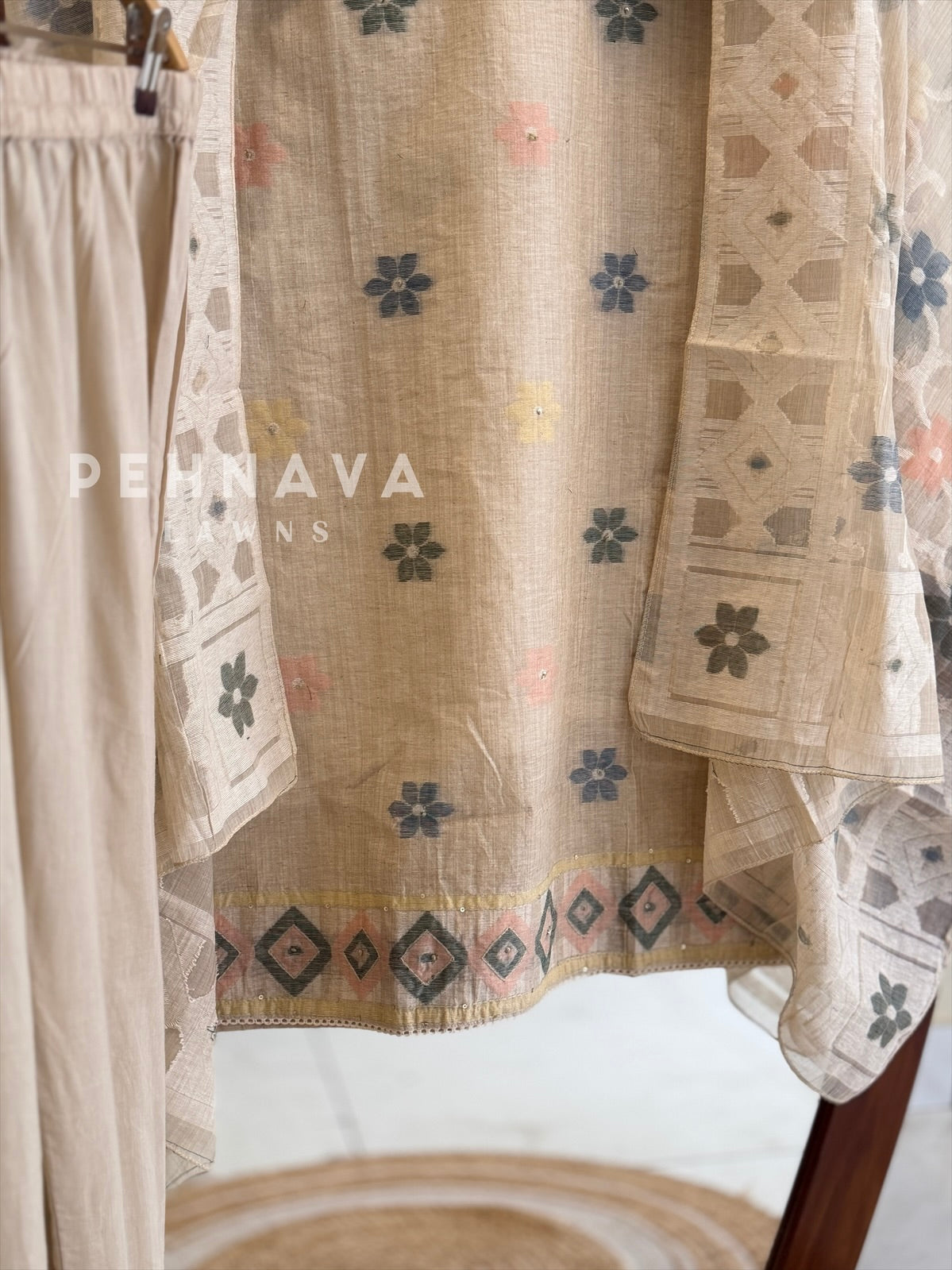 Yoke Printed Suit Set -Shaziya1
