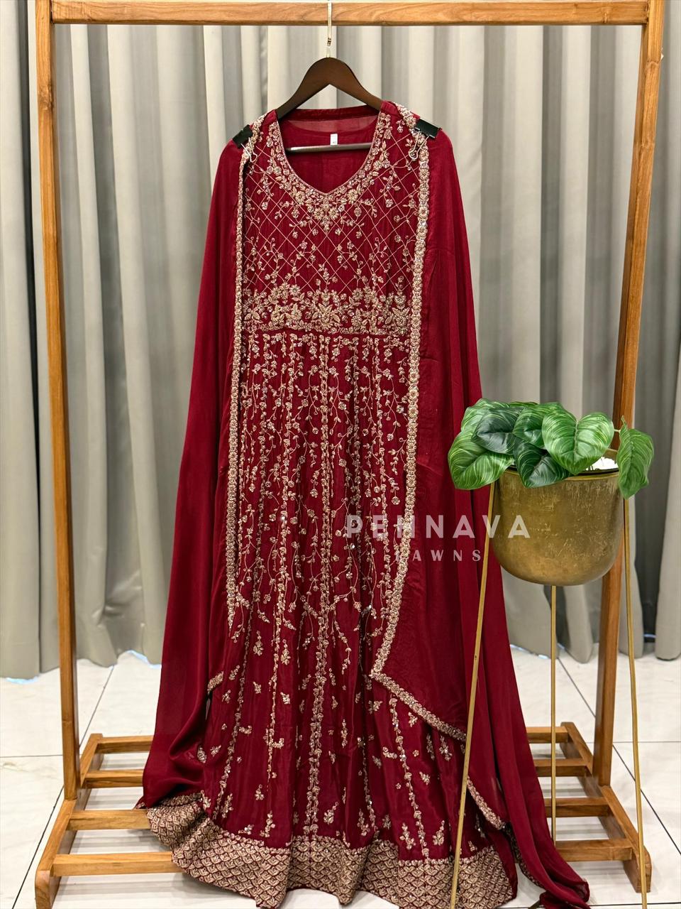 Heavy Embroidered Anarkali Attire