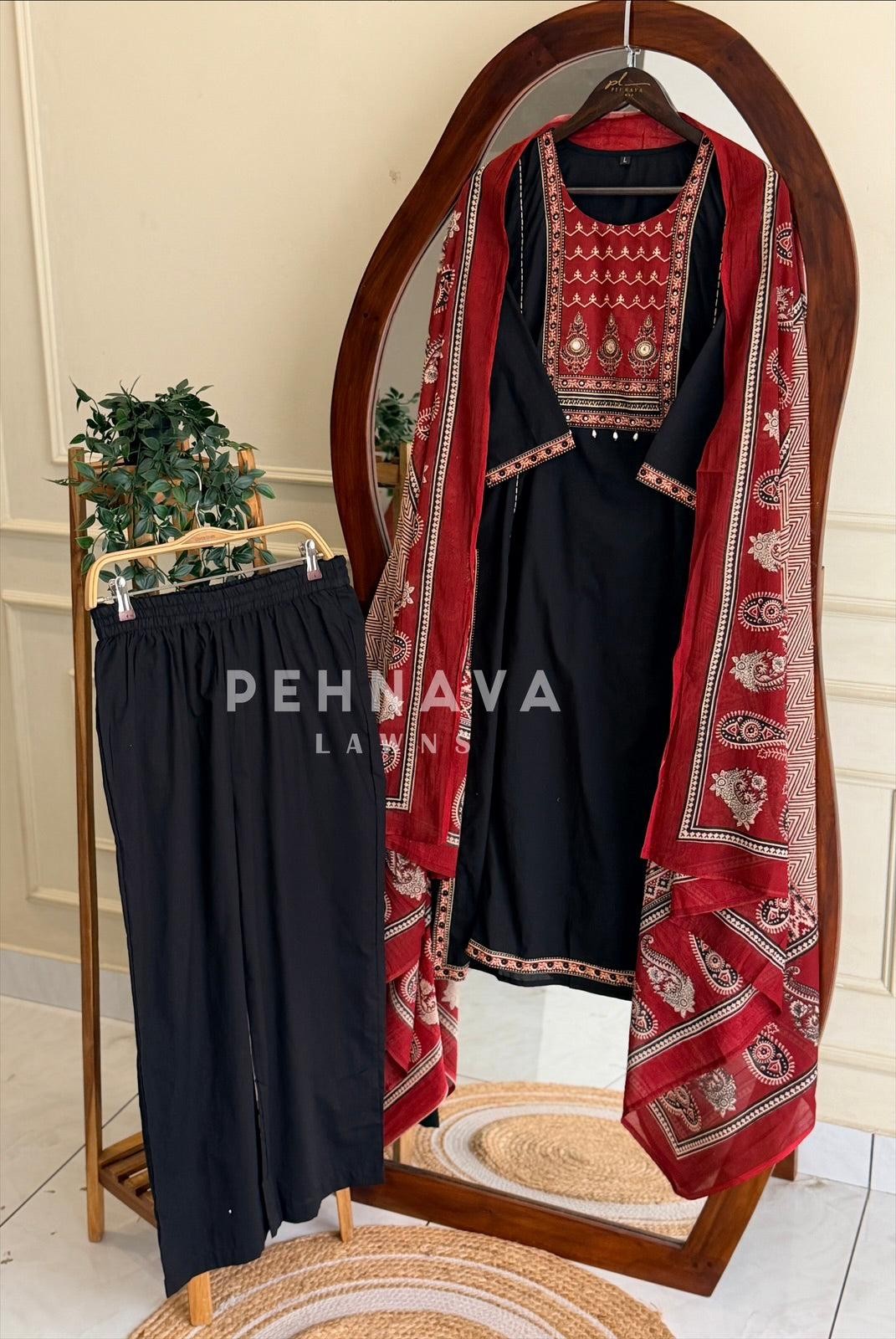Printed Yoke Cotton Suit