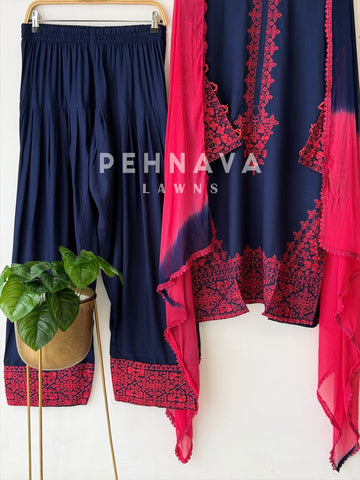 Embroidered Rayon Farshi Salwar