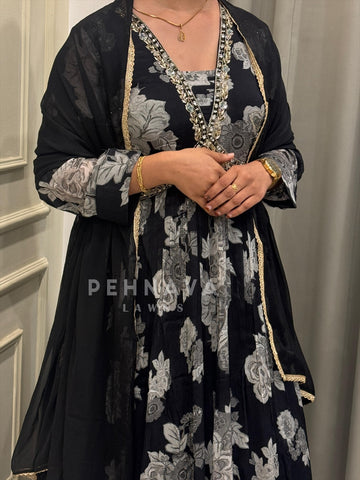 V-Neck Embellished Gown