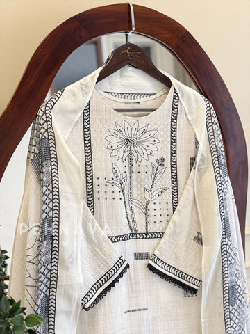 Floral Yoke Printed Suit Set-Paris