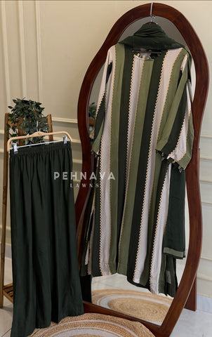 Striped Crepe Suit Set